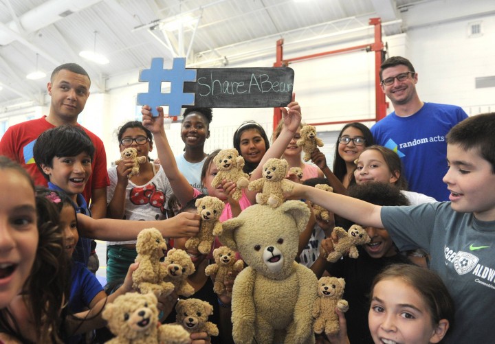 Snuggle visits campers at the Boys & Girls Club of Greenwich, CT, Thursday, Aug. 20, 2015. (Photo by Diane Bondareff/Invision for Snuggle)