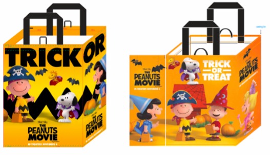 Peanuts Trick or Treat Bags at Shaws Albertsons Safeway and other select locations!