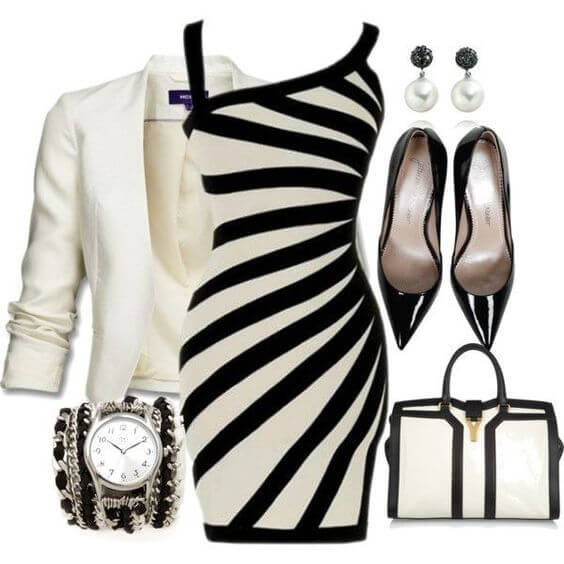 2_Fitted dress and tailored blazer for a classy date night