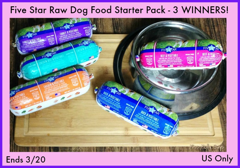 Five Star Raw Dog Food giveaway button