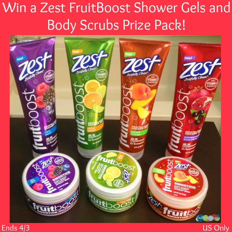 Zest FruitBoost Shower Gel and Body Scrub giveaway button