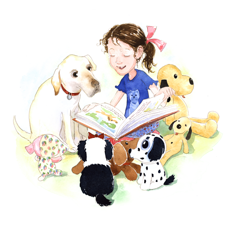 charlotte reading to dogs