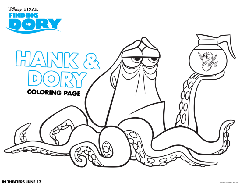 Finding Dory Coloring Pages