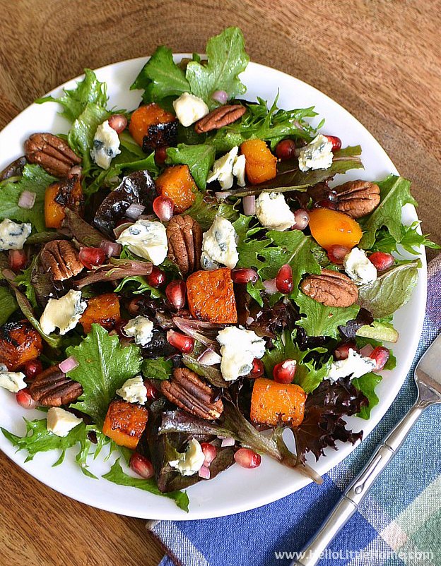 Roasted Butternut Squash and Gorgonzola Salad by Hello Little Home