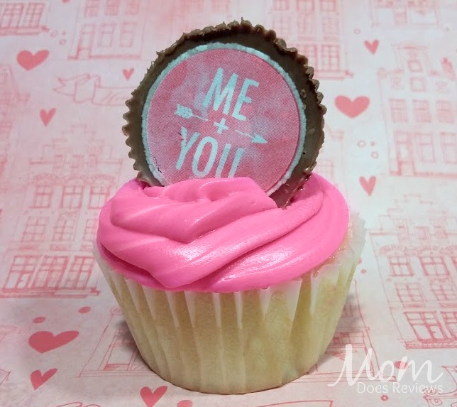 Valentine's Day Cupcake with Sweetheart Peanut Butter Cup Topper