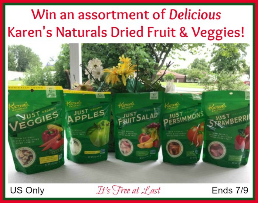 Karen's Naturals Dried Fruit and Veggies Giveaway button