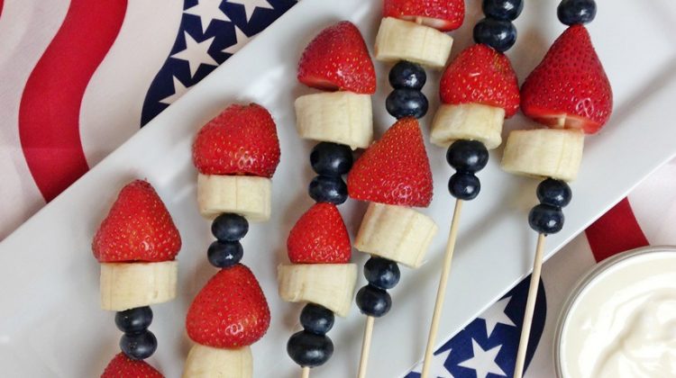 Red, White, & Blue Fruit Skewers