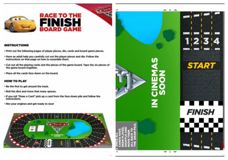 Make Your Own Race to the Finish Board Game