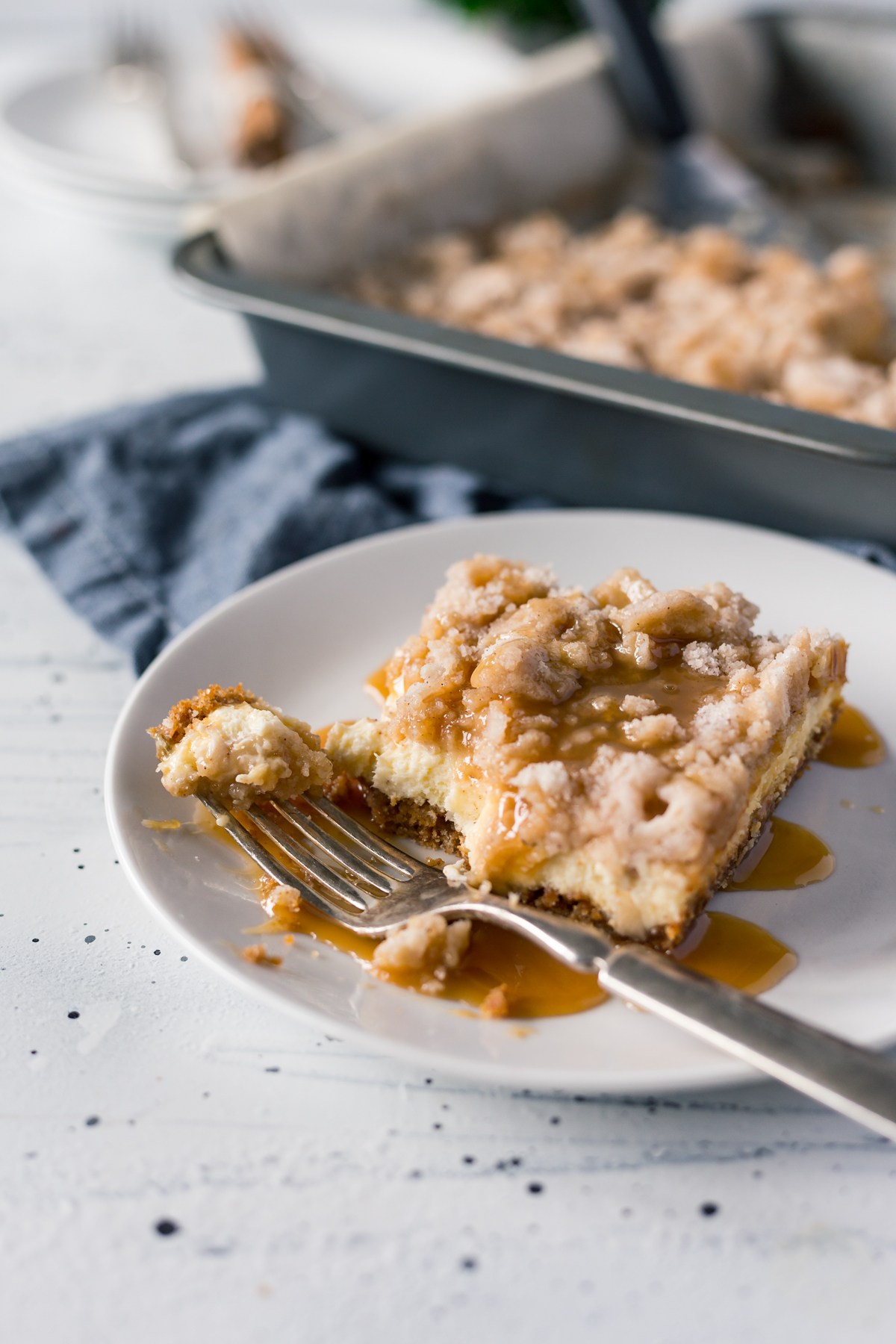 Salted Caramel Apple Cheesecake bars #ValentinesSweets