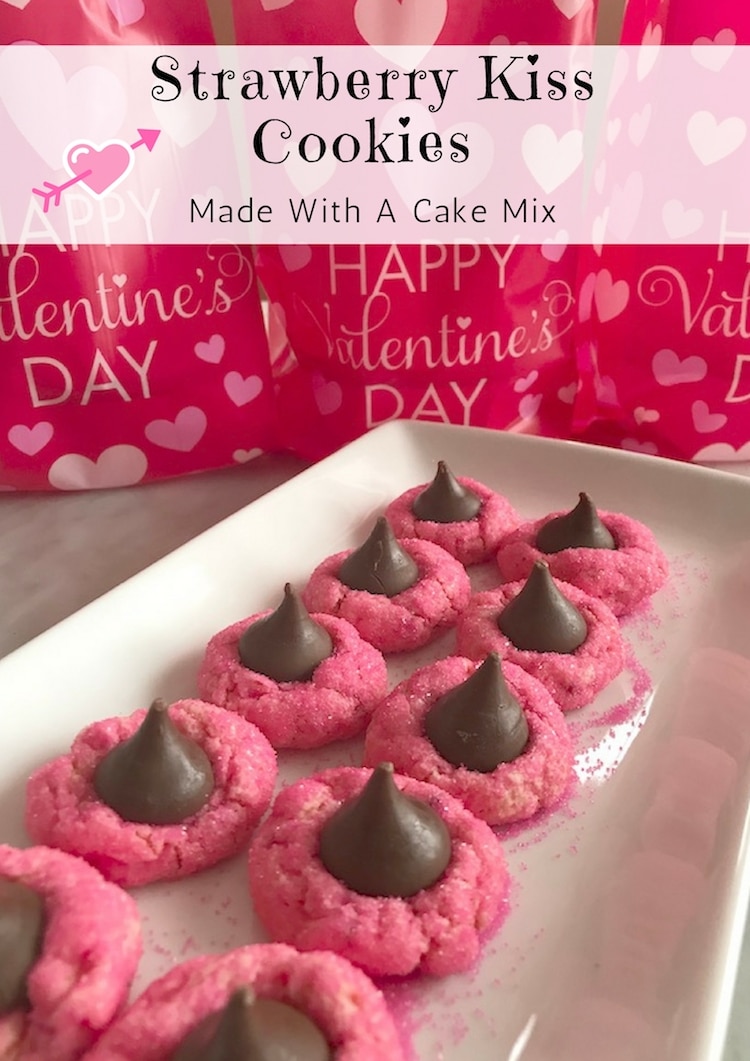 Strawberry Kiss Cookies #ValentinesSweets 