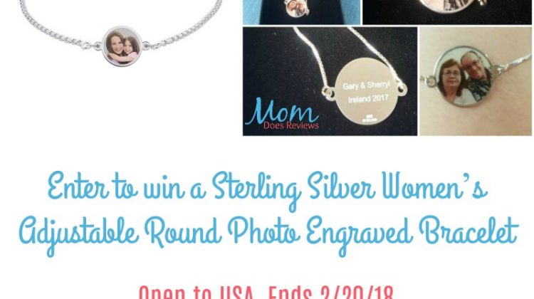 Enter to win a Sterling Silver Women’s Adjustable Round Photo Engraved Bracelet