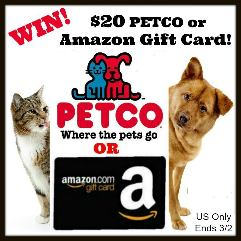 Win $20 Petco or Amazon gc