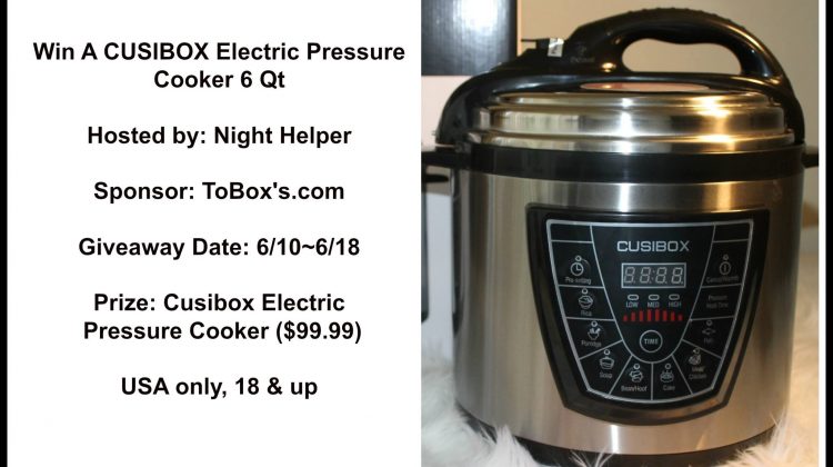 CUSIBOX Electric Pressure Cooker 6 Qt.(Value $99.99)
