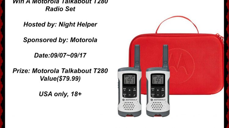 Win a Motorola Talkabout T280 Radio Set #EmergencyPreparednessMonth