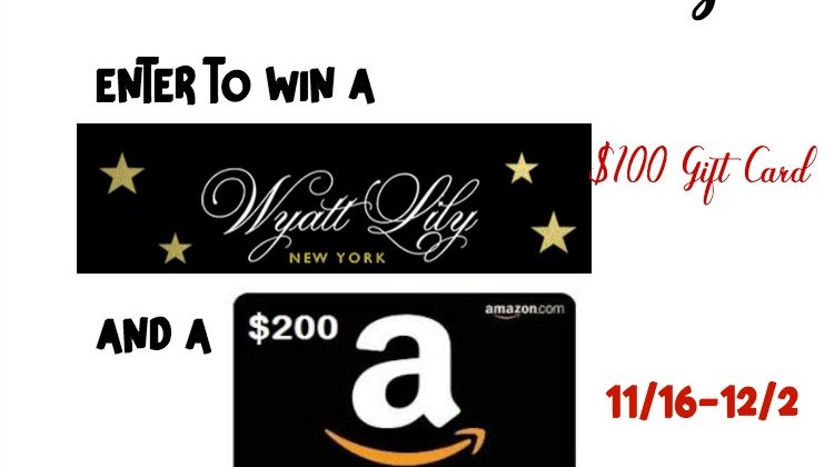 #Win a $100 Wyatt Lily GC & $200 Amazon GC US/CAN ends 12/2