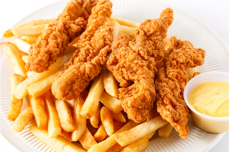Fried chicken and french fries