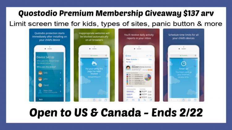Quostodio Premium annual membership giveaway $137.95 arv