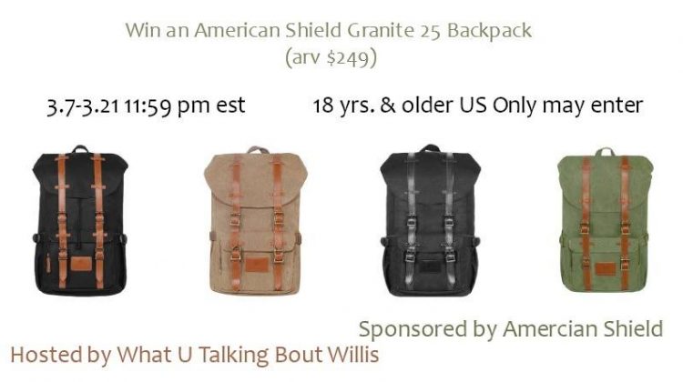 Win an American Shield Granite 25 Backpack (arv $249)