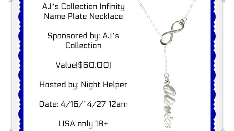 Win A AJ’s Collection Infinity Name Plate