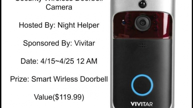 #Win A VIVITAR Wireless Doorbell Camera- US ends 4/24