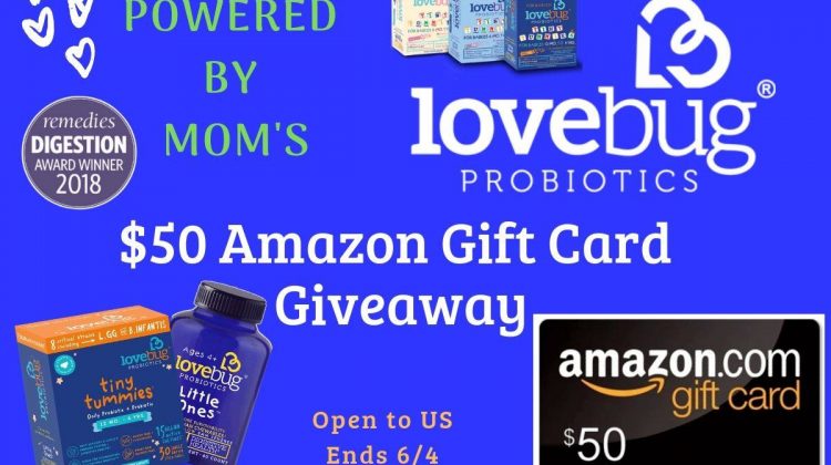 Win $50 Amazon Gift Card from LoveBug Probiotics, US only, ends 6/4