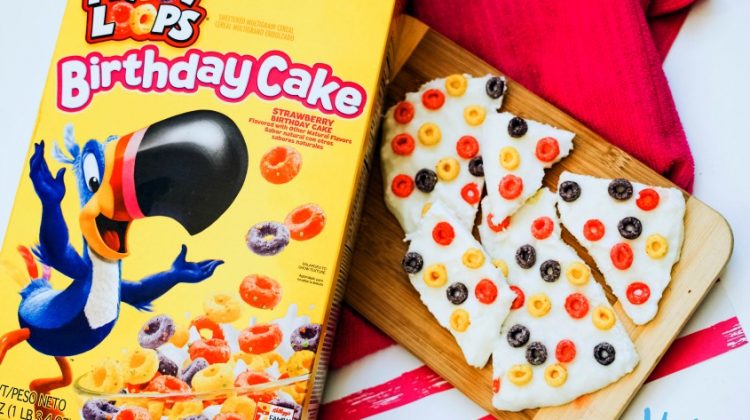 2 Ingredient Froot Loops Birthday Cake Yogurt Bark