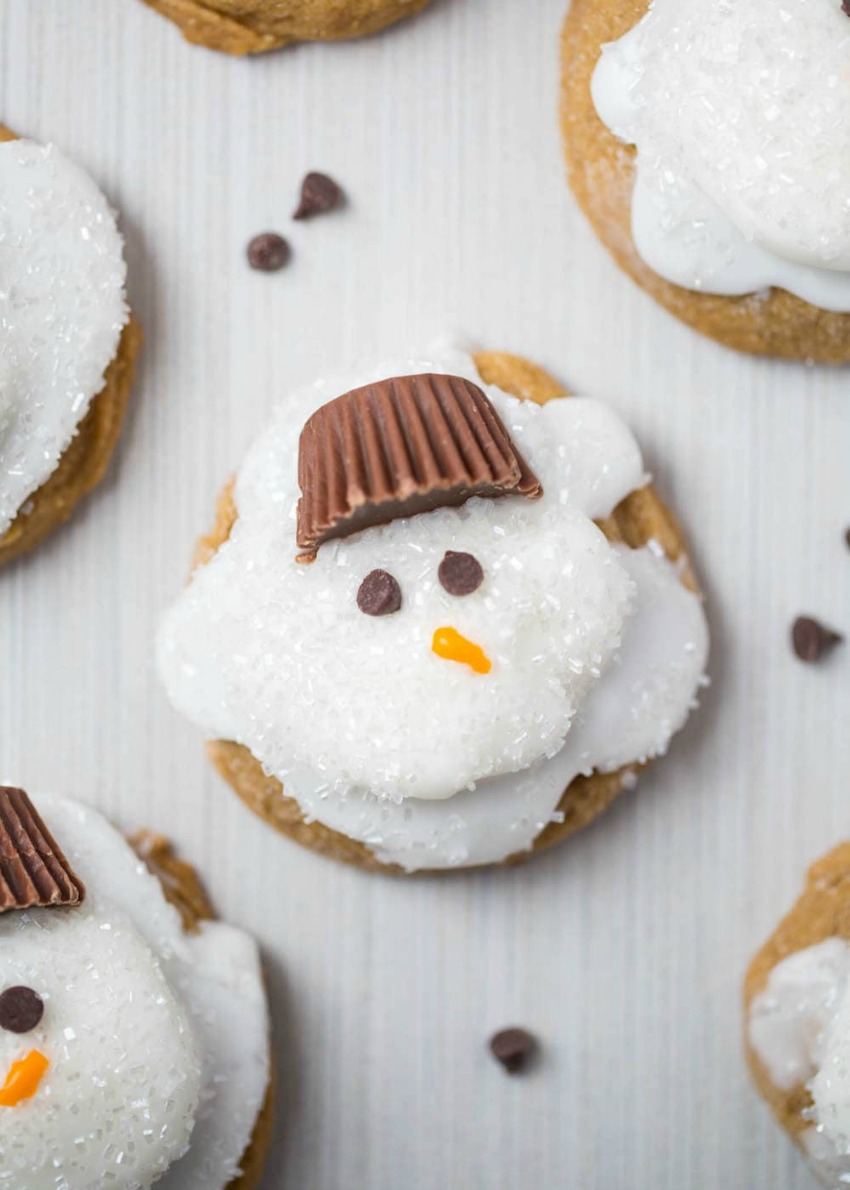 Ginger Melted Snowman Cookies