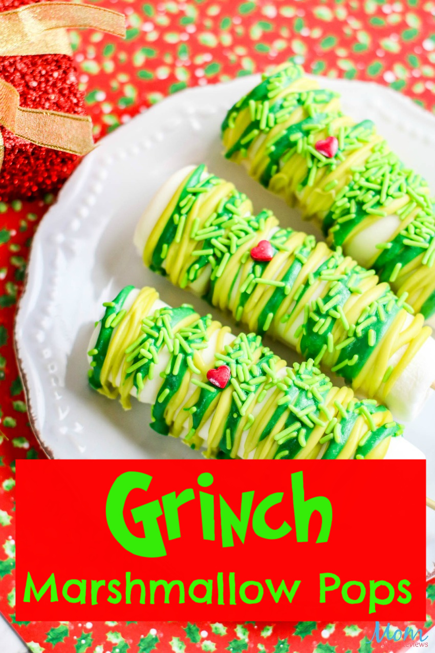 Grinch Marshmallow Pops Recipe #funfood #Christmas #grinch