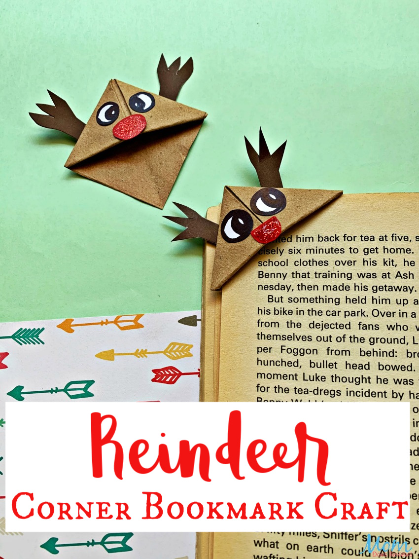 Reindeer Corner Bookmark Craft for Kids #easycraft #christmas #diy