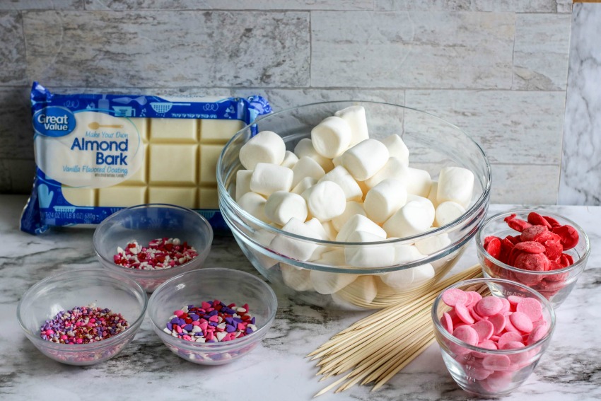 Valentine’s Day Marshmallow Pops ingredients