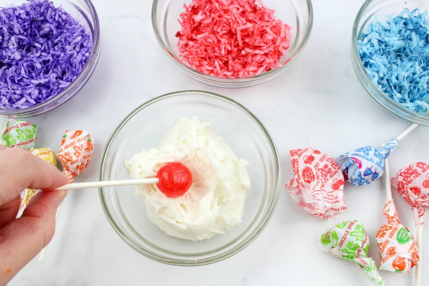Dr. Seuss Truffula Tree Cupcakes process