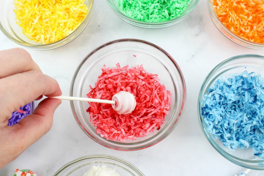 Dr. Seuss Truffula Tree Cupcakes process