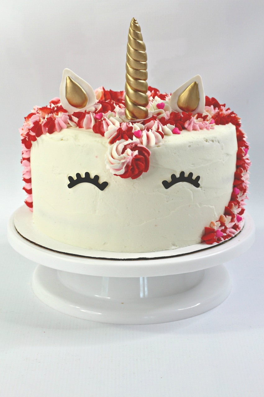 Valentine's Day Unicorn Layered Cake process