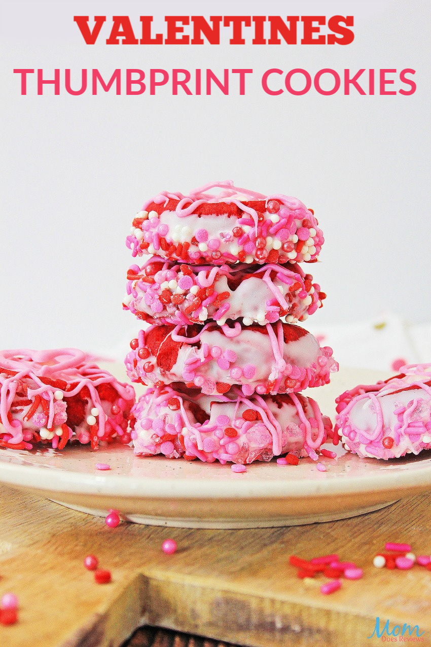Valentines Thumbprint Cookies #Recipe #cookies #sweets