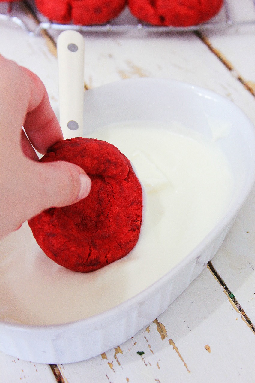 Valentines Thumbprint Cookies process