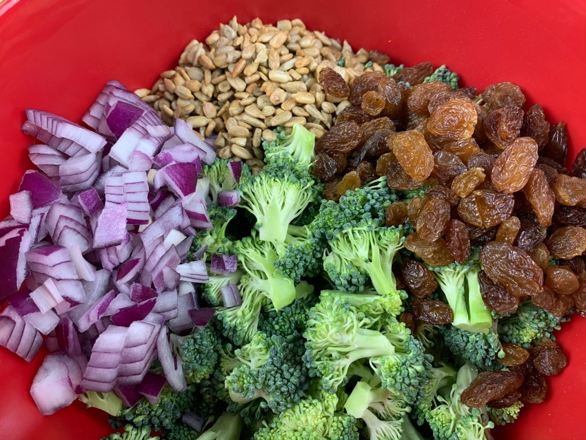 Broccoli, Raisin & Sunflower Seed Salad Recipe process