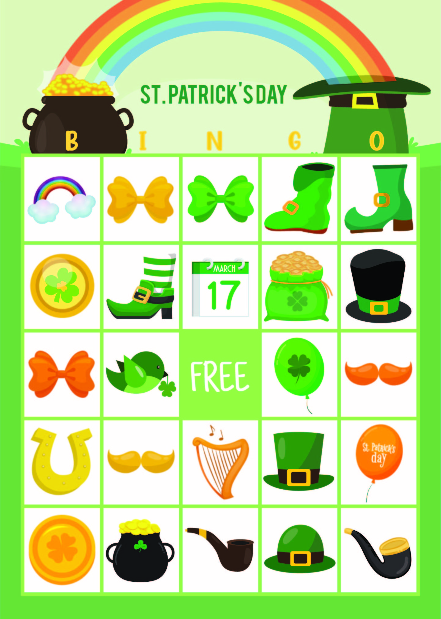 St. Patrick's Day Bingo- Free Printable