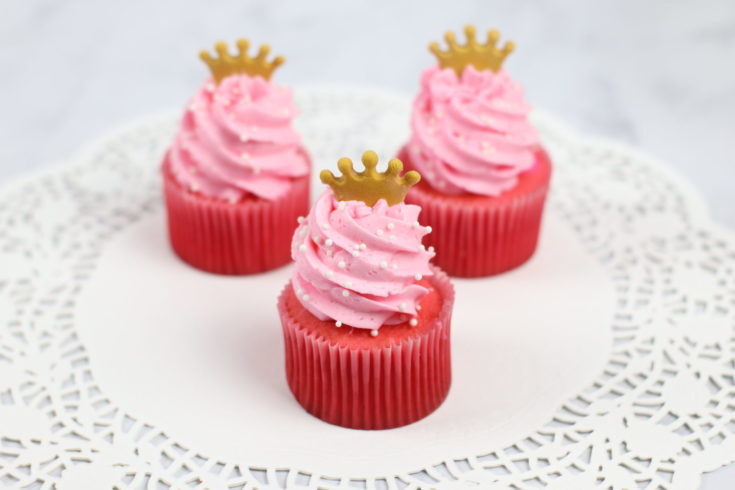 Homemade Raspberry Princess Aurora Cupcakes