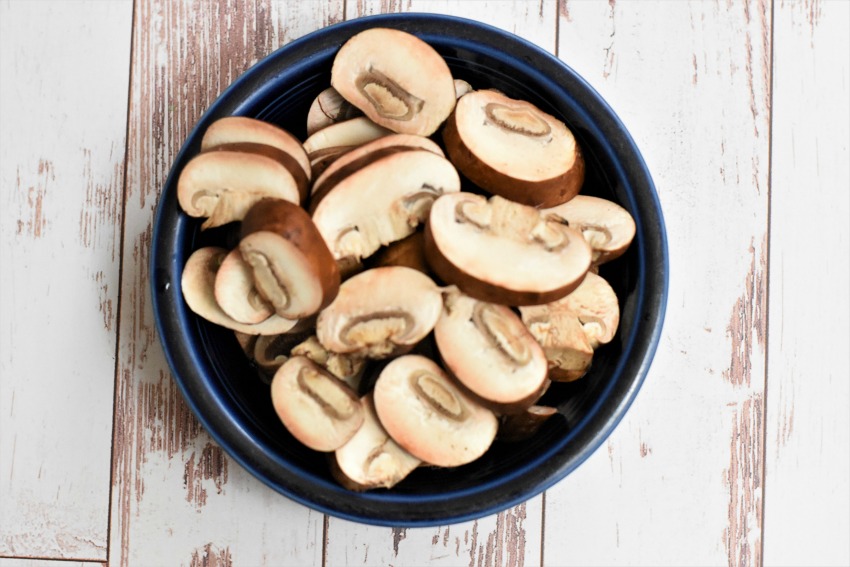 Roasted Snap Peas & Mushrooms process