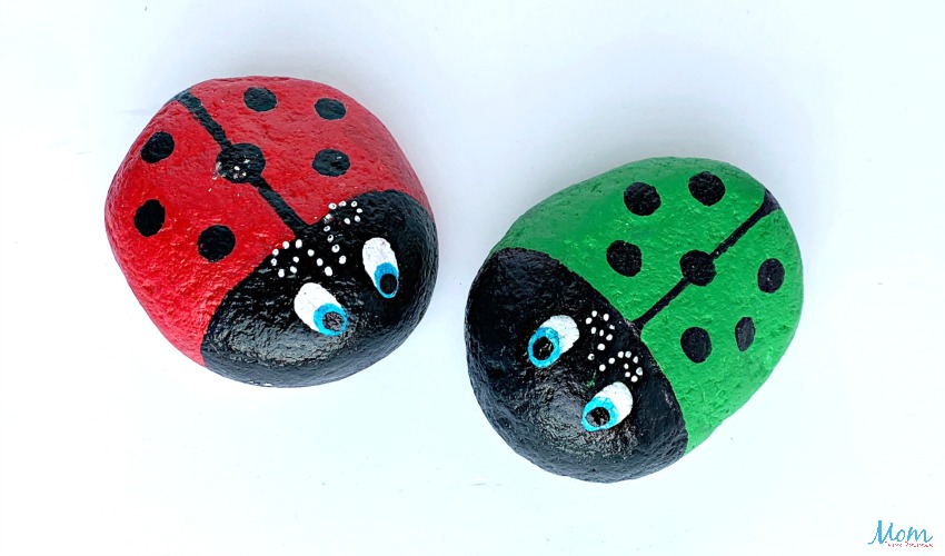 Stone Ladybug Coloring Craft for Kids