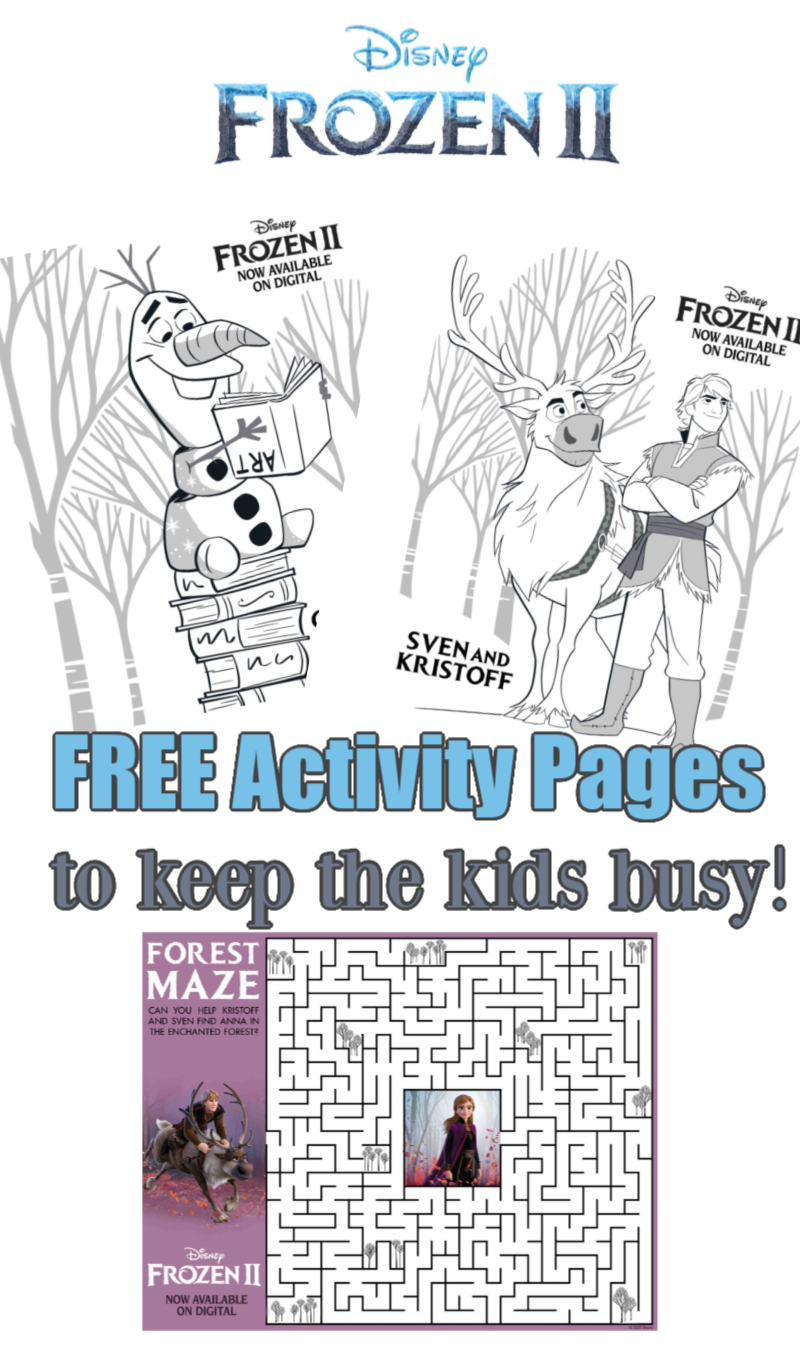 Frozen 2 Streaming on Disney+ - Get Free Printable Activity Sheets Here #Frozen2