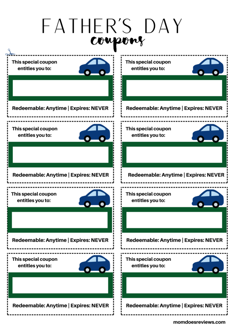 Printable Father's Day Coupons! - Mom Does Reviews