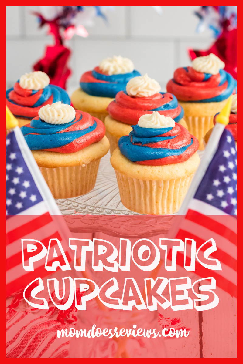 Patriotic Cupcakes- Celebrate with Red, White and Blue #cupcakes #redwhiteblue #usa