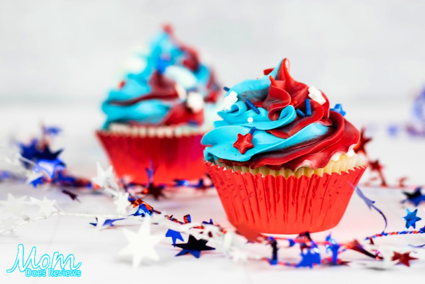 Red, White and Blue Festive Cupcakes