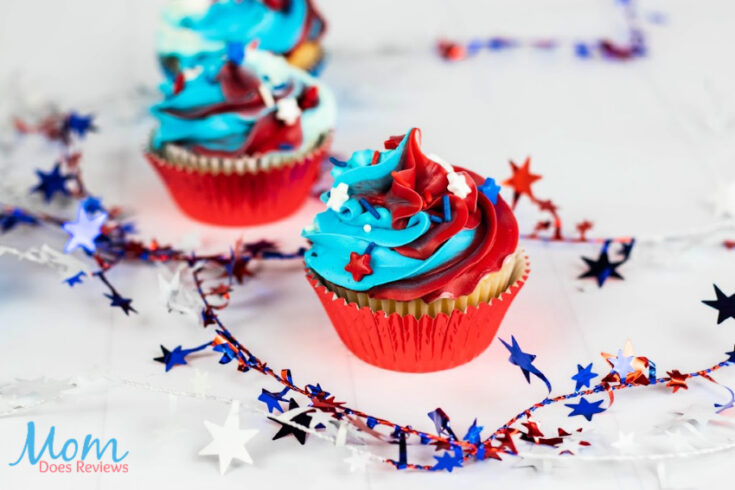 Red, White and Blue Festive Cupcakes