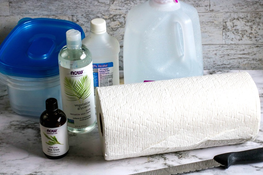 Homemade Handi Wipes supplies needed