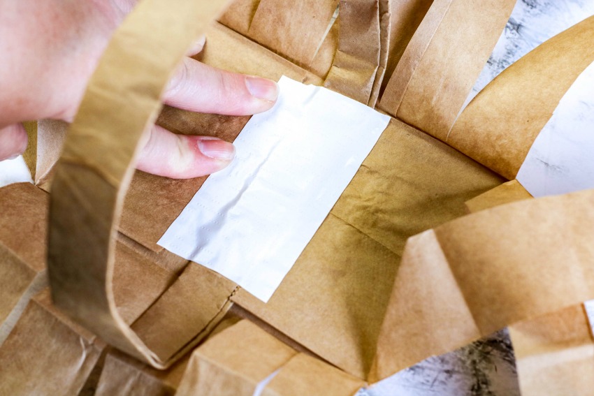 Paper Bag Picnic Basket Weaving Craft process