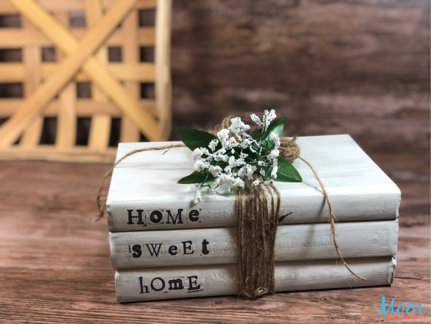 Dollar Store Home Sweet Home Book Stack Craft