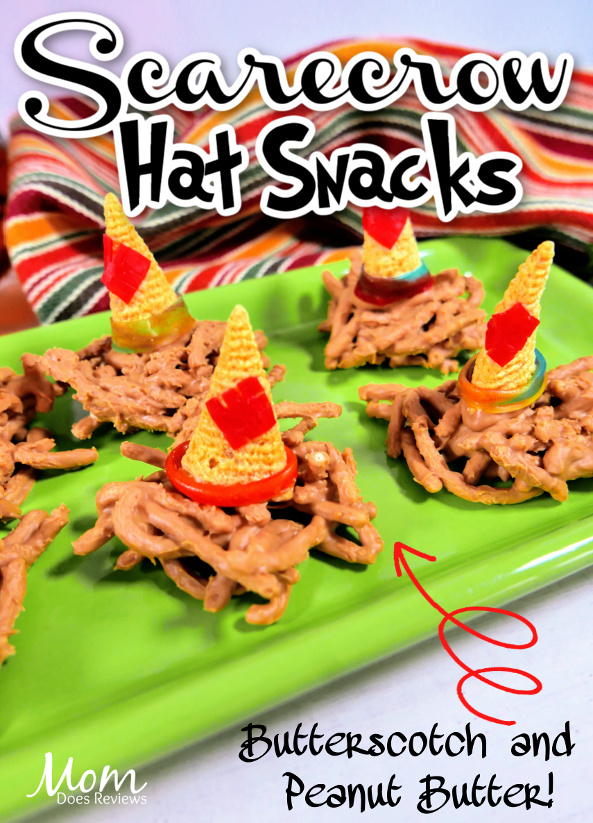 Silly Scarecrow Butterscotch Hat Snacks #funfood #fallfood #recipe #nobake