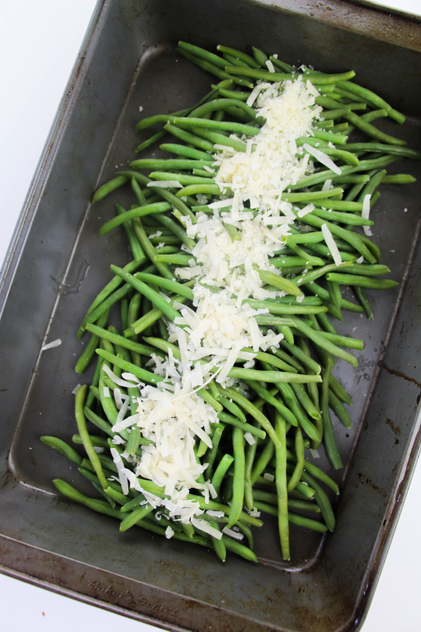 Bacon Parmesan Green Beans process